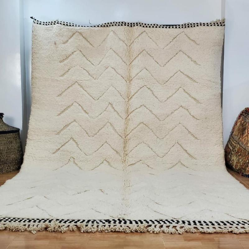 White Mithal Marokkaans handgemaakt tapijt